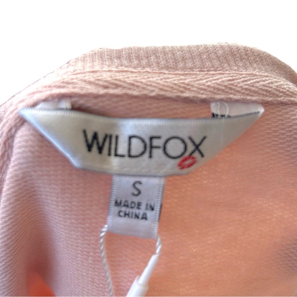 Wildfox Statement Sweatshirt But First Cocktails Small Pink Split Sides - Picture 9 of 13